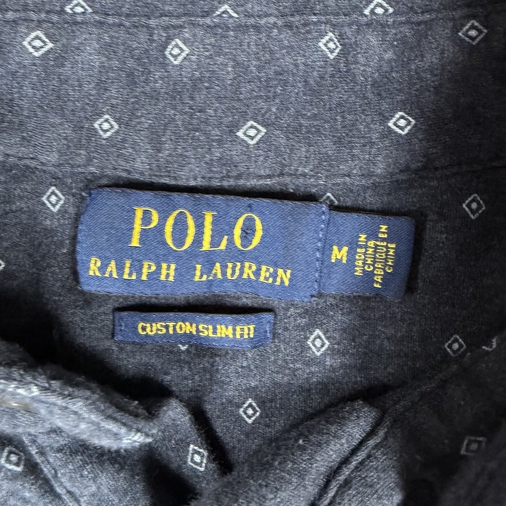 Polo Ralph Lauren Golf Slim Fit Polo Navy Geometric Print Preppy Old Money AOP M - Picture 2 of 7